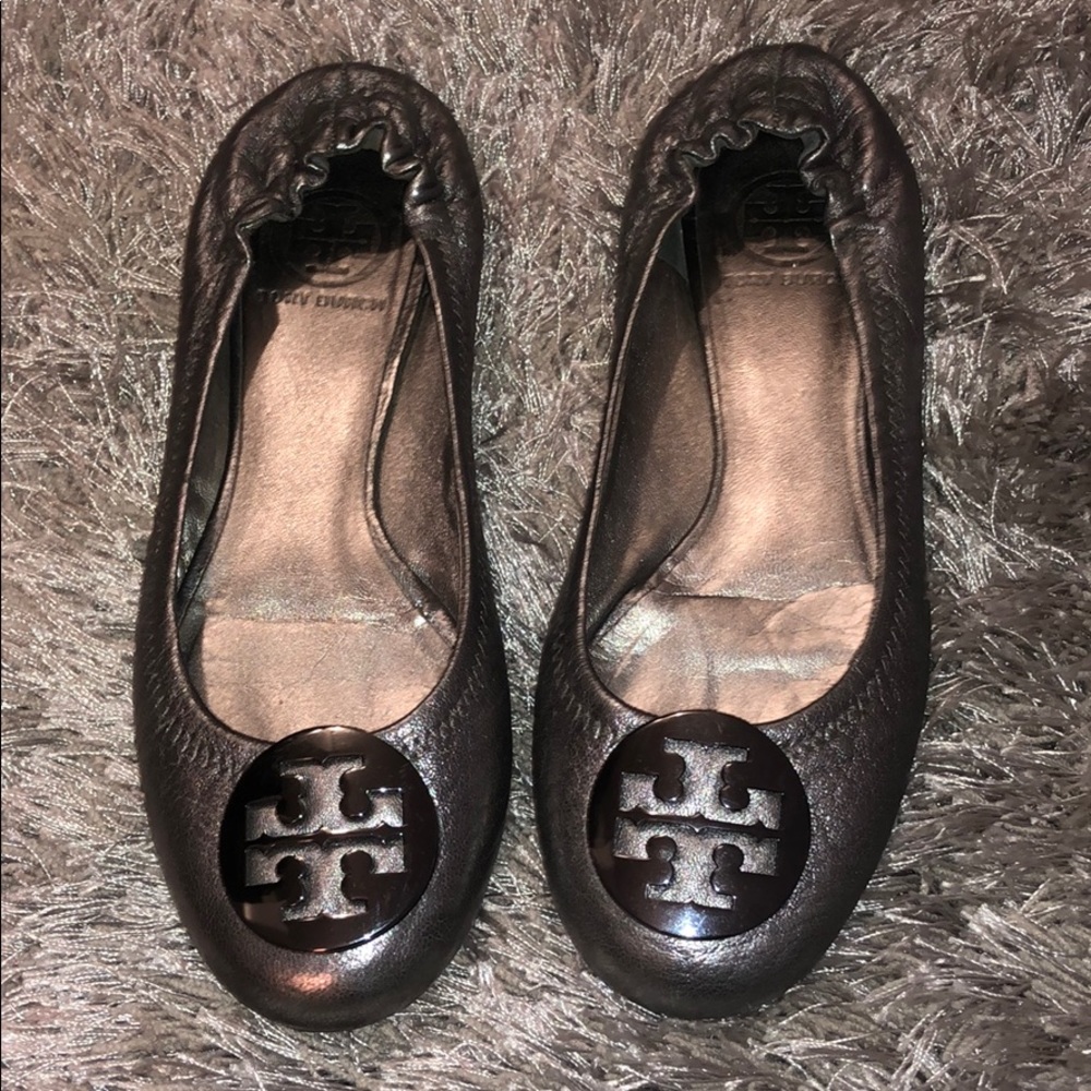 Tory Burch silver flats